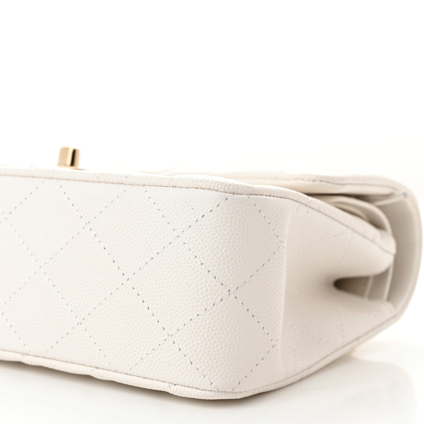Caviar Quilted Small Double Flap White
