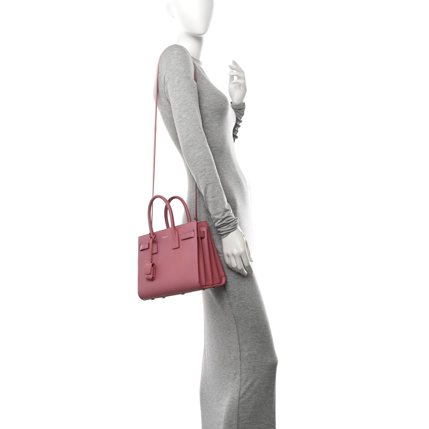 Grained Calfskin Baby Sac De Jour Dark Rose