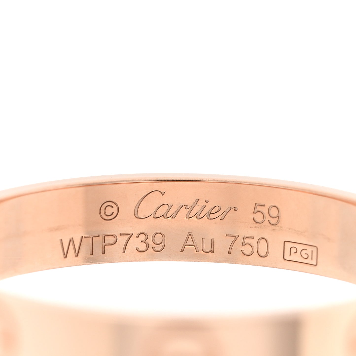 18K Pink Gold 3.5mm LOVE Wedding Band Ring 59 8.75