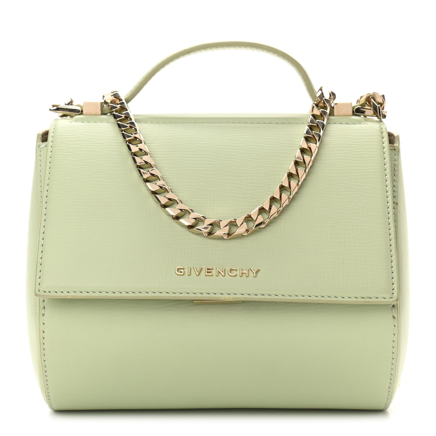Givenchy Textured Calfskin Mini Pandora Box Chain Crossbody Bag Aqua Green 1 of 14