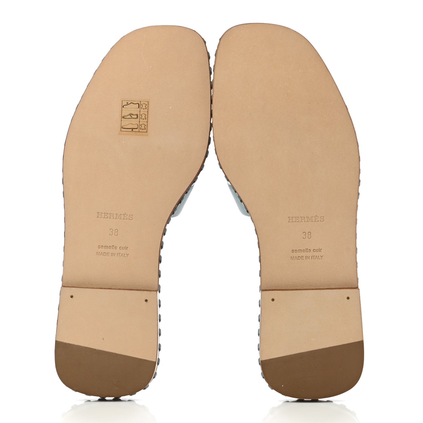 Box Calfskin Braided Oran Sandals 38 Vert D'Eau