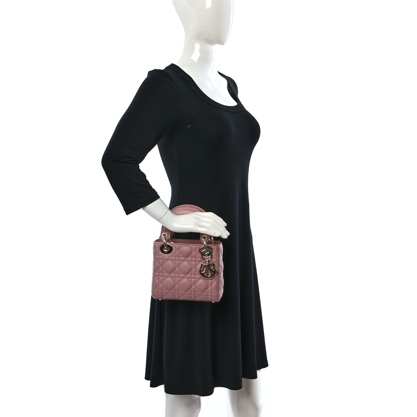 Lambskin Cannage Mini Lady Dior Pink