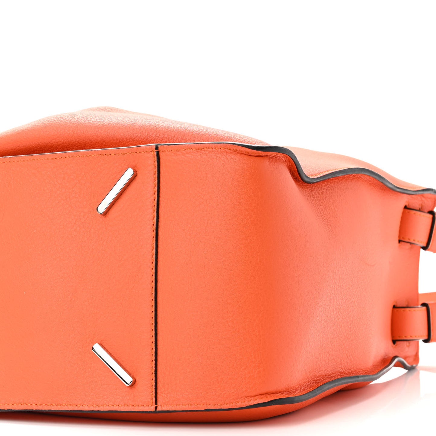 Grained Calfskin Small Hammock Shoulder Bag Apricot Orange