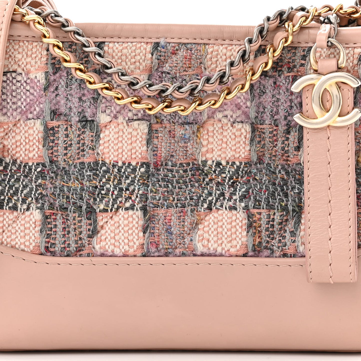 Tweed Calfskin Small Gabrielle Hobo Light Pink