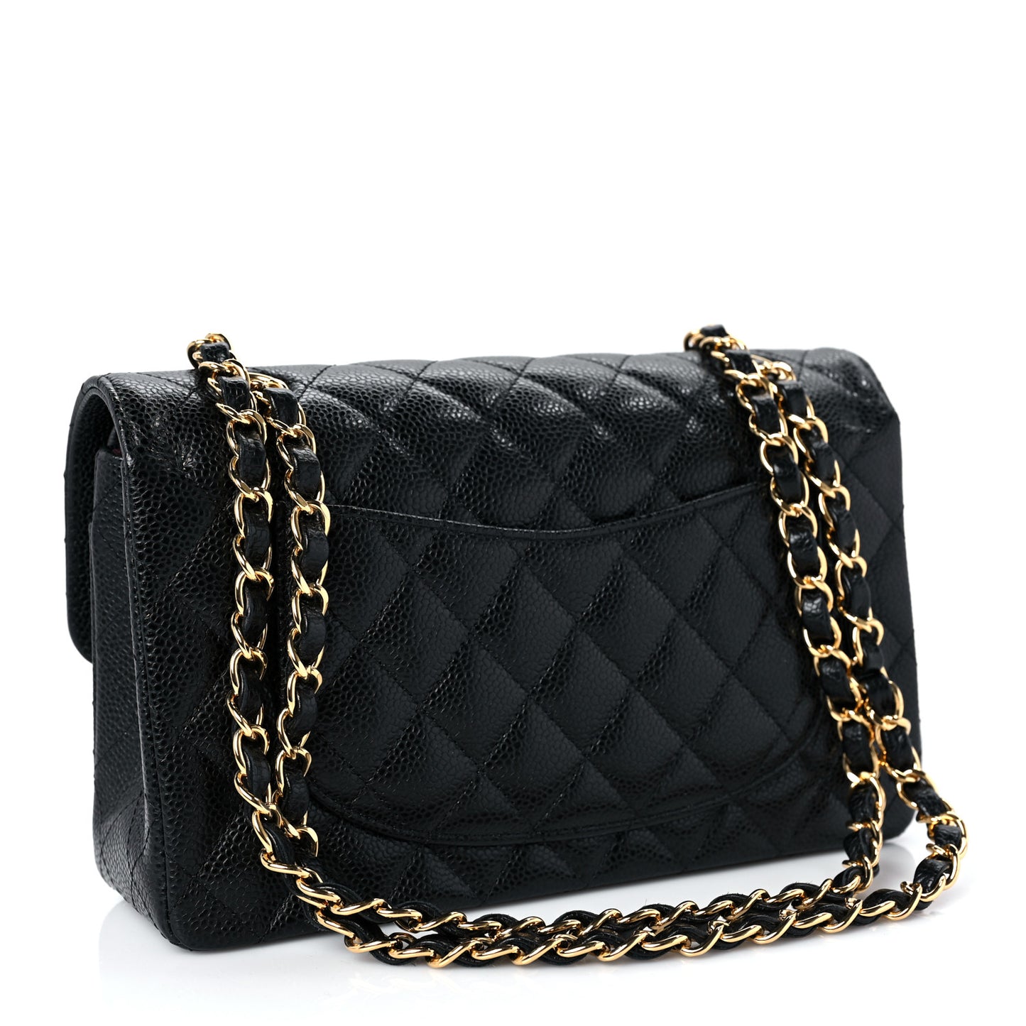 Caviar Quilted Small Double Flap Black