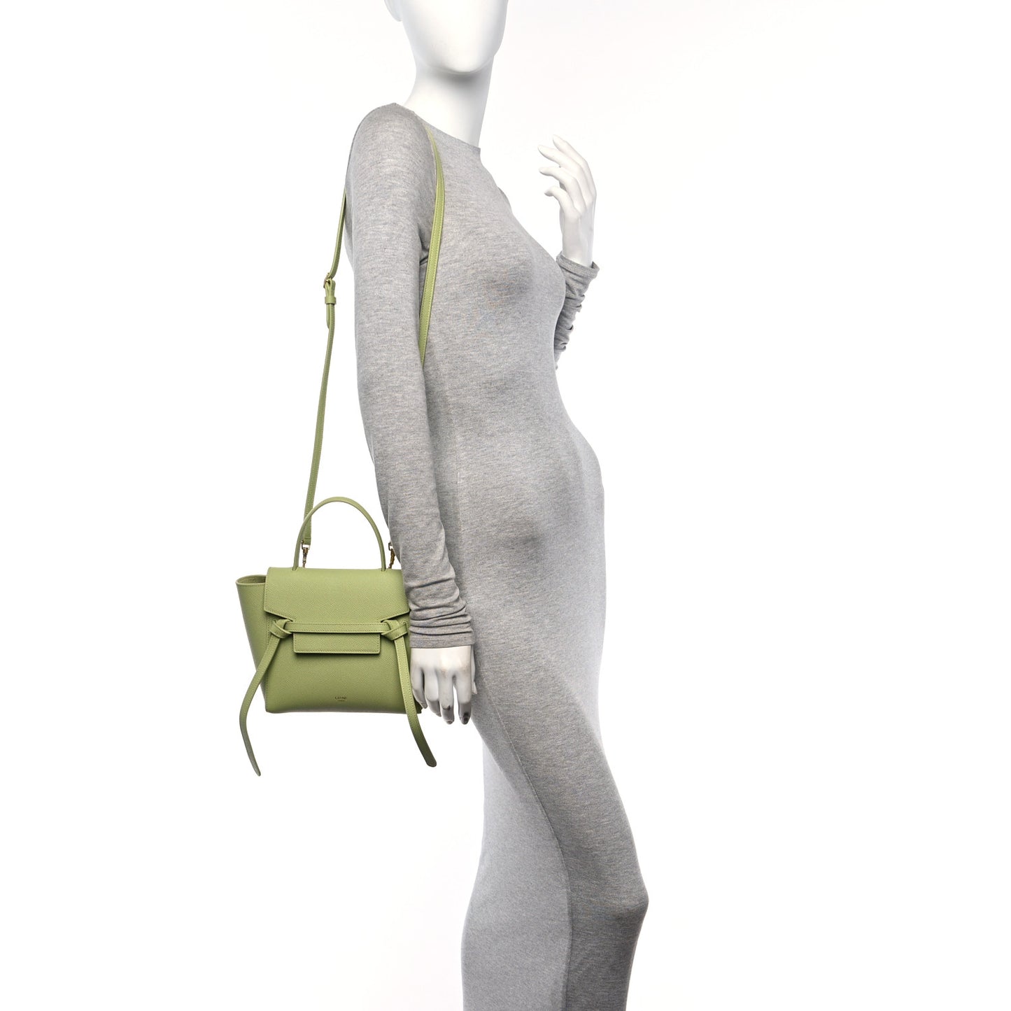 Grained Calfskin Nano Belt Bag Vert D'eau