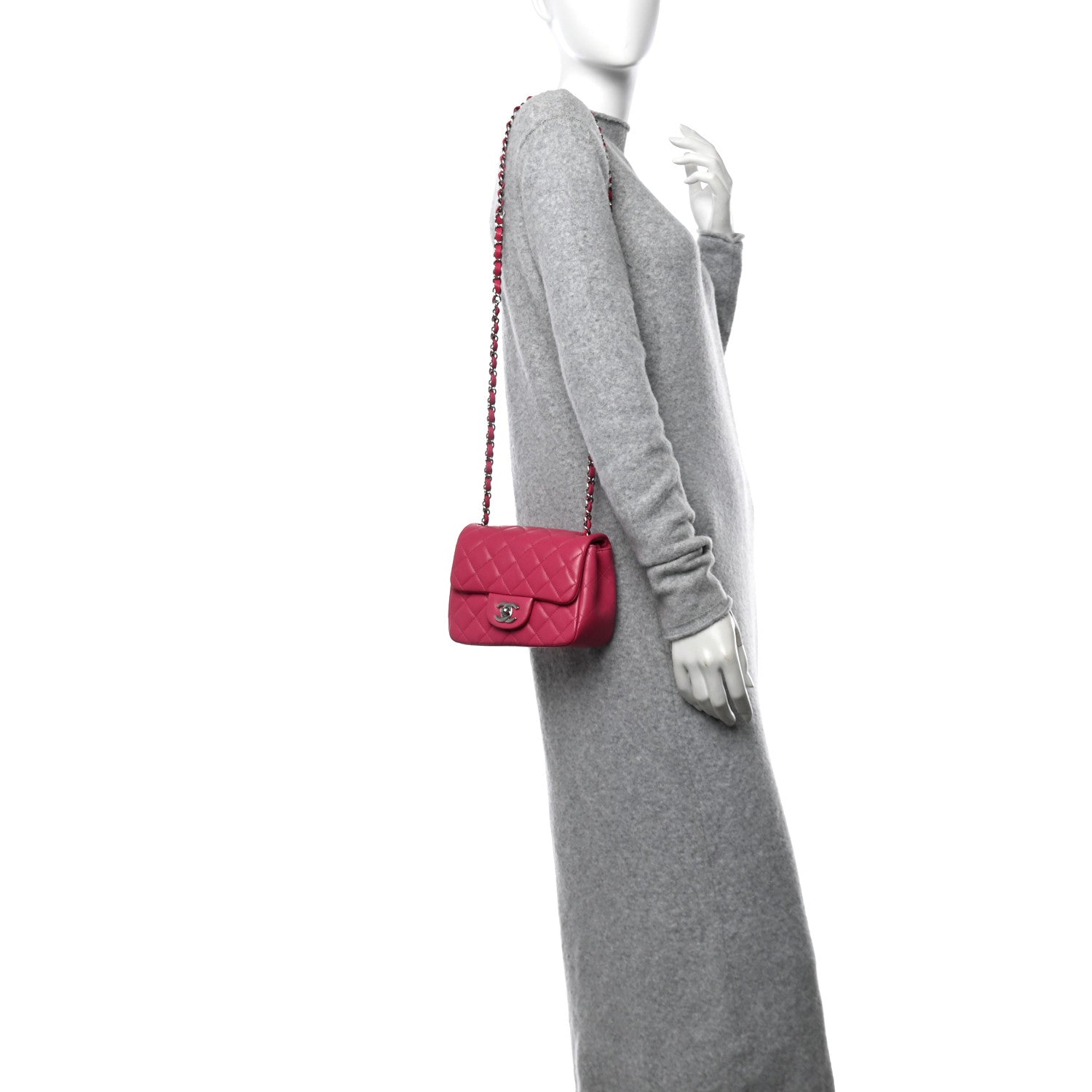 Chanel Lambskin Quilted Mini Square Flap Pink 2 of 10