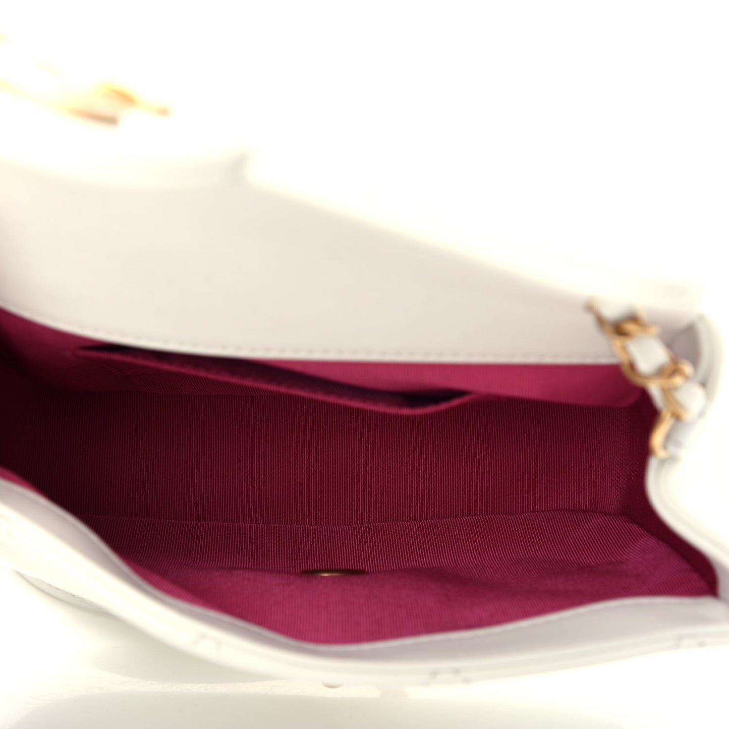 Lambskin Quilted Small In The Loop Handle Flap Bag White