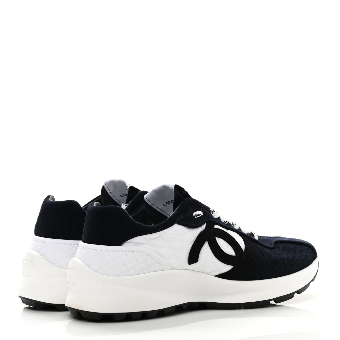 Suede Perforated Womens CC Sneakers 35.5 Navy White