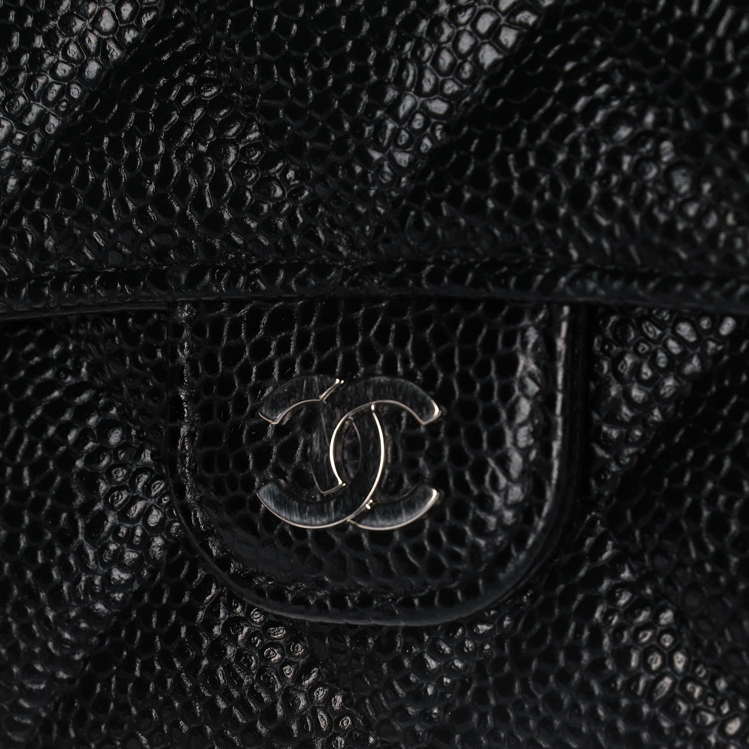 Chanel Caviar Quilted Large Gusset Flap Wallet Black 13 of 14