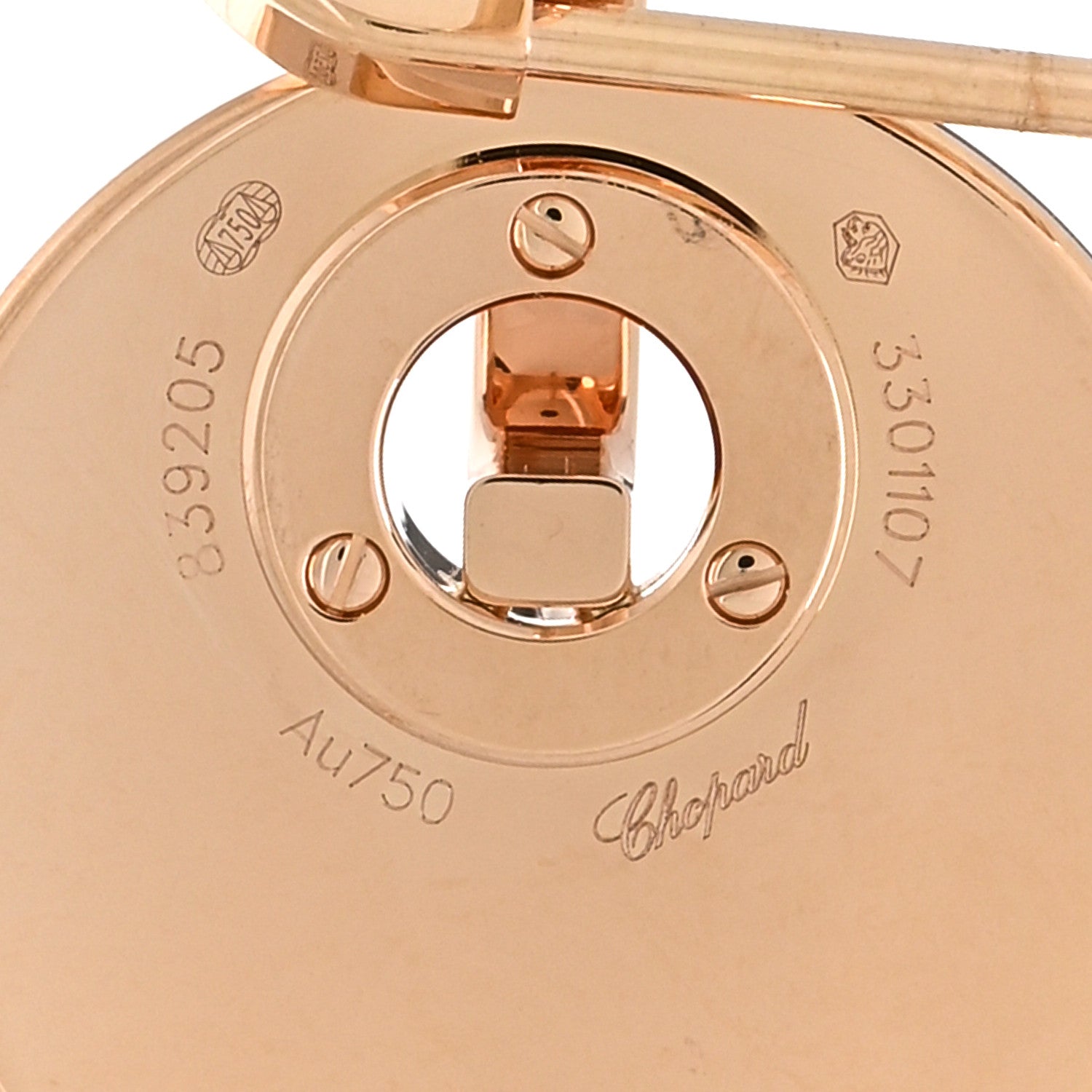 Chopard 18K Rose Gold Diamond Xtravaganza Round Drop Earrings 4 of 5