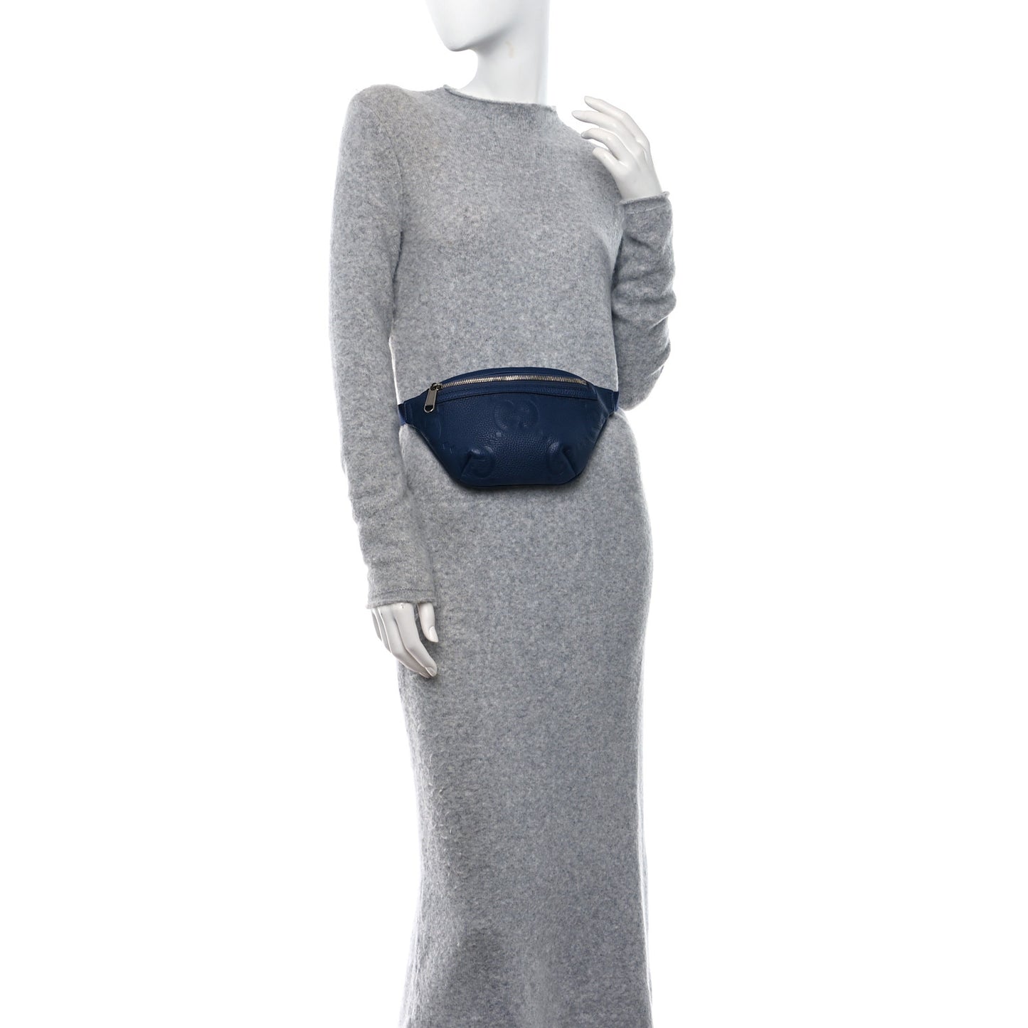 Piuma Calfskin Jumbo GG Embossed Small Belt Bag Royale