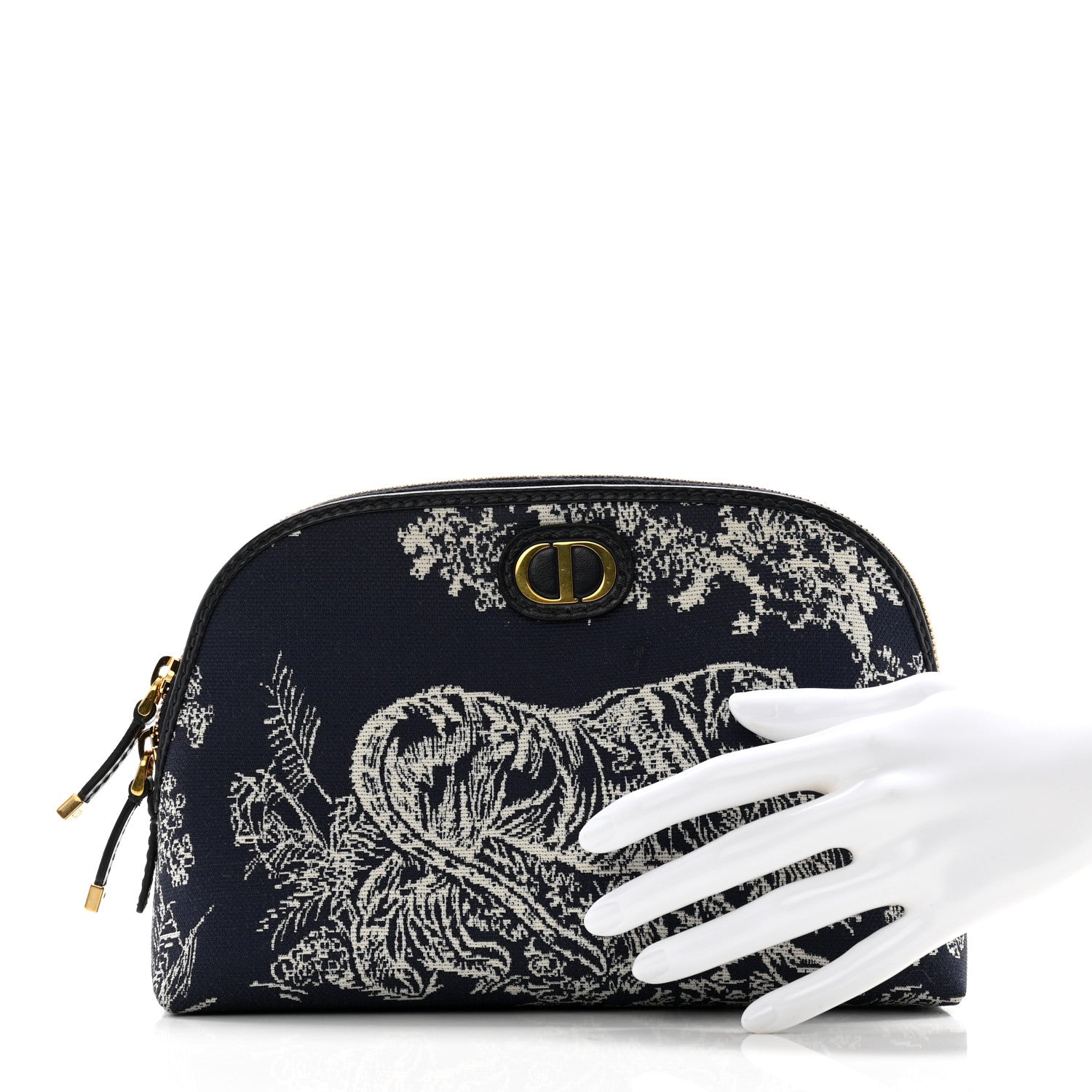 Christian Dior Embroidered Toile De Jouy 30 Montaigne Cosmetic Pouch Blue 2 of 8
