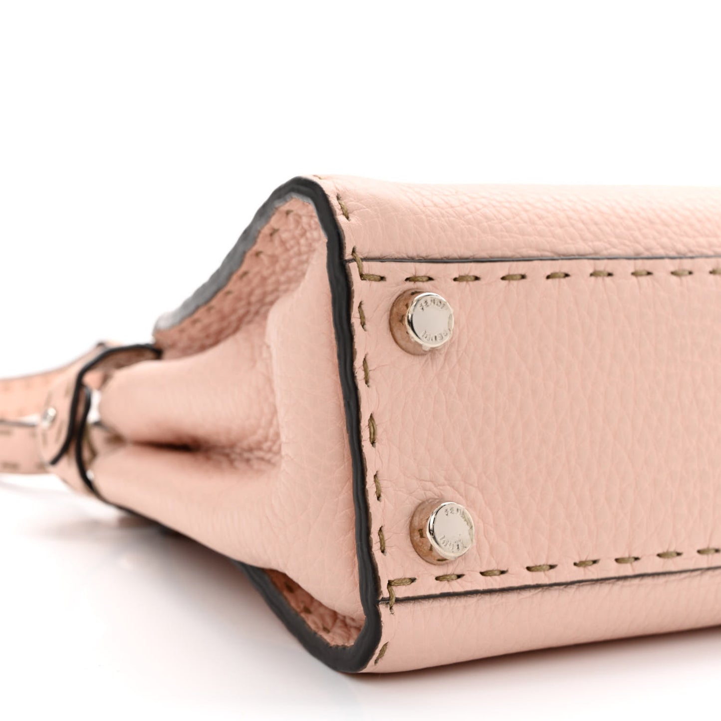 Cuoio Romano Selleria Bi-Color Mini Peekaboo Iconic Satchel Cipria Latte
