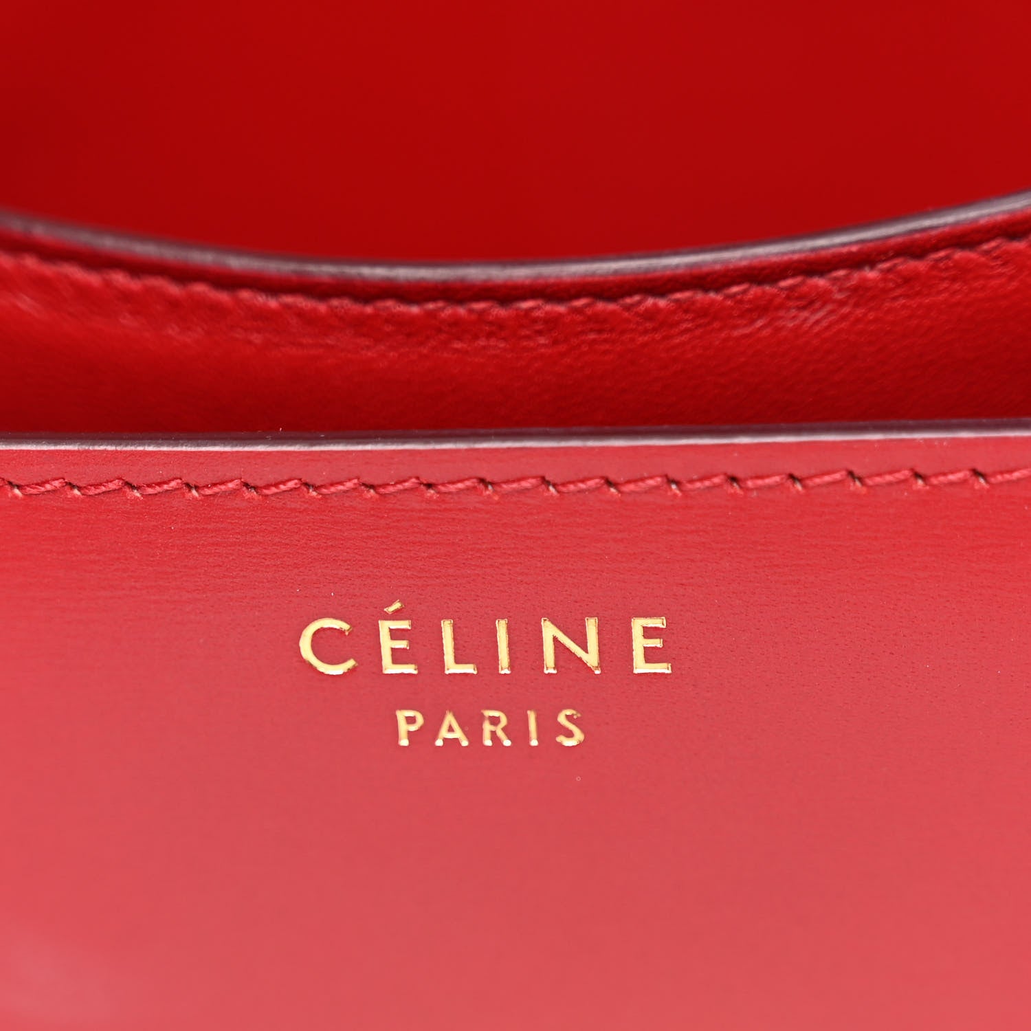 Celine Box Calfskin Medium Classic Box Flap Bag Red 6 of 10