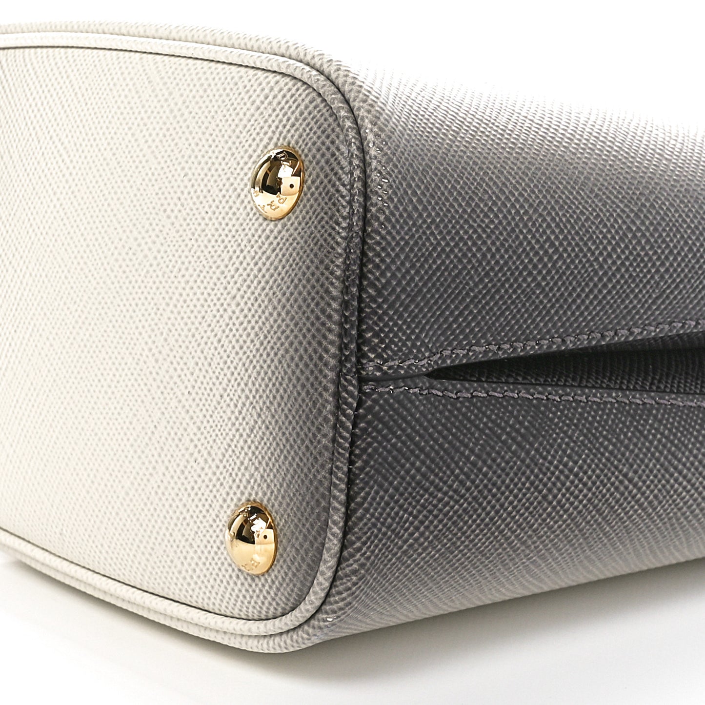 Saffiano Cuir Small Panier Bucket Bag White Sfumato