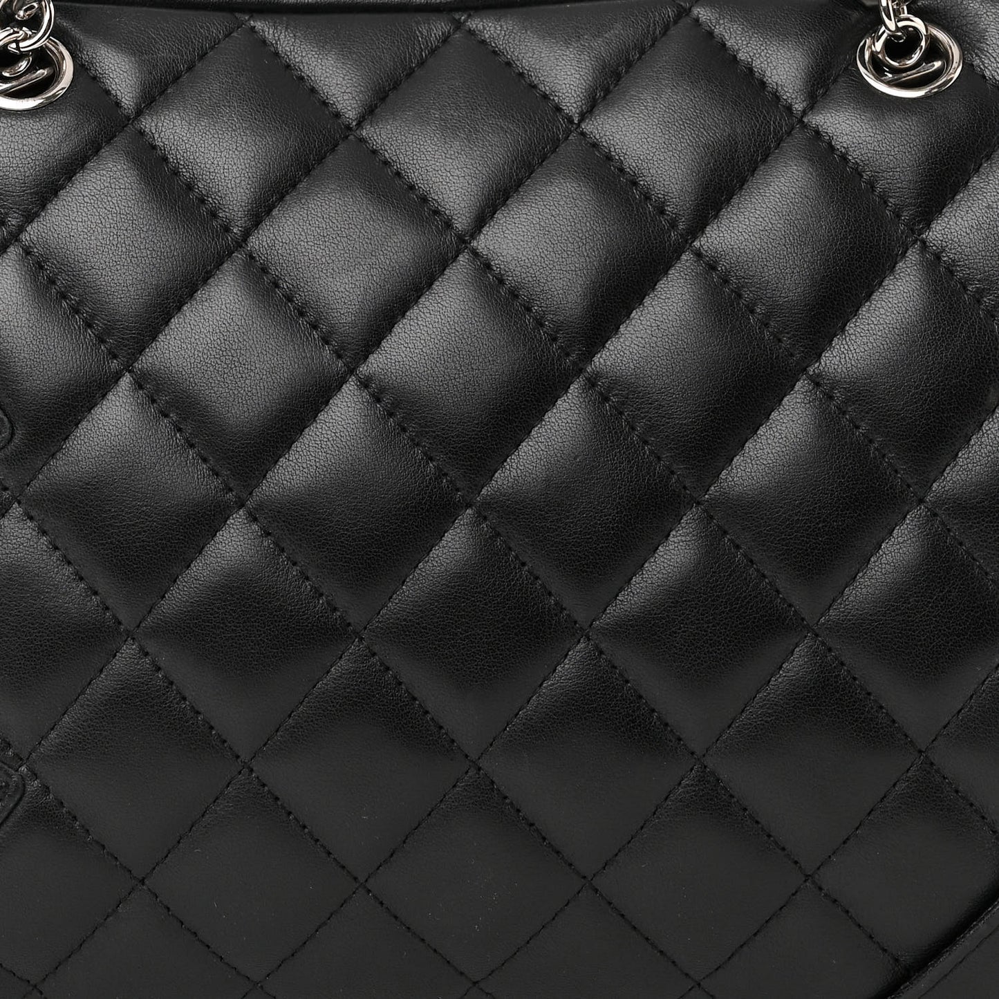 Calfskin Quilted Large Cambon Bowler Black