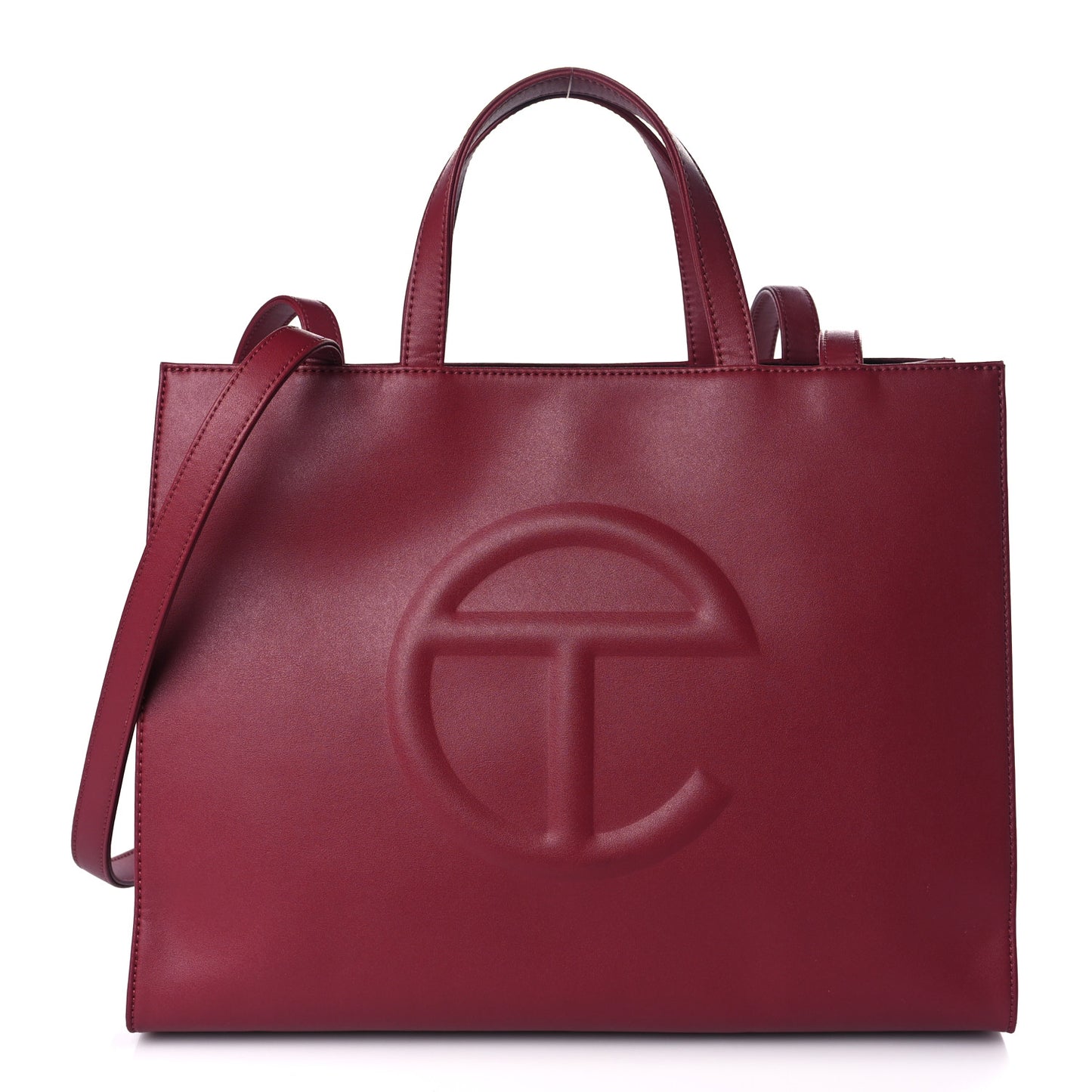 Vegan Leather Medium Shopping Bag Oxblood