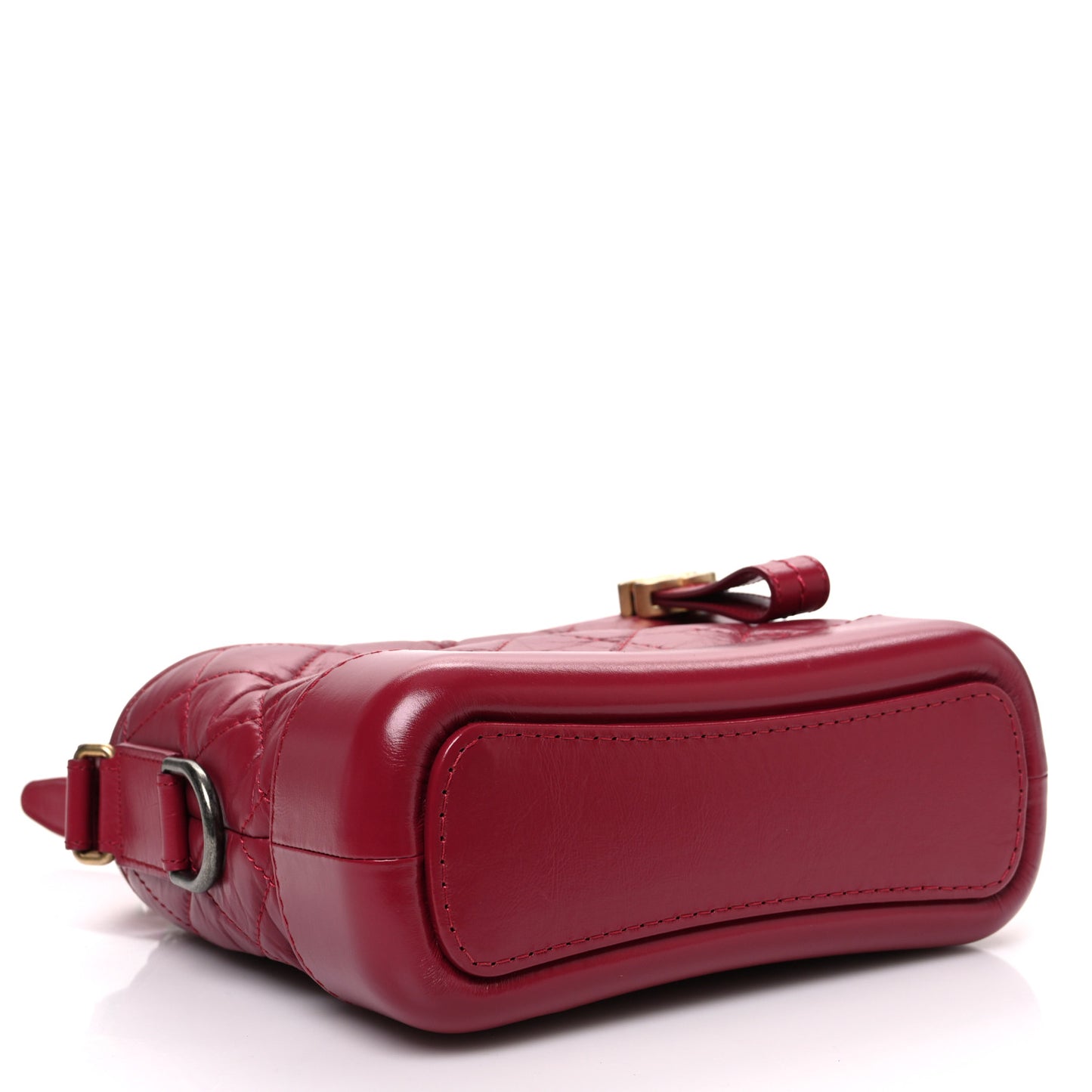 Aged Calfskin Quilted Small Gabrielle Hobo Red