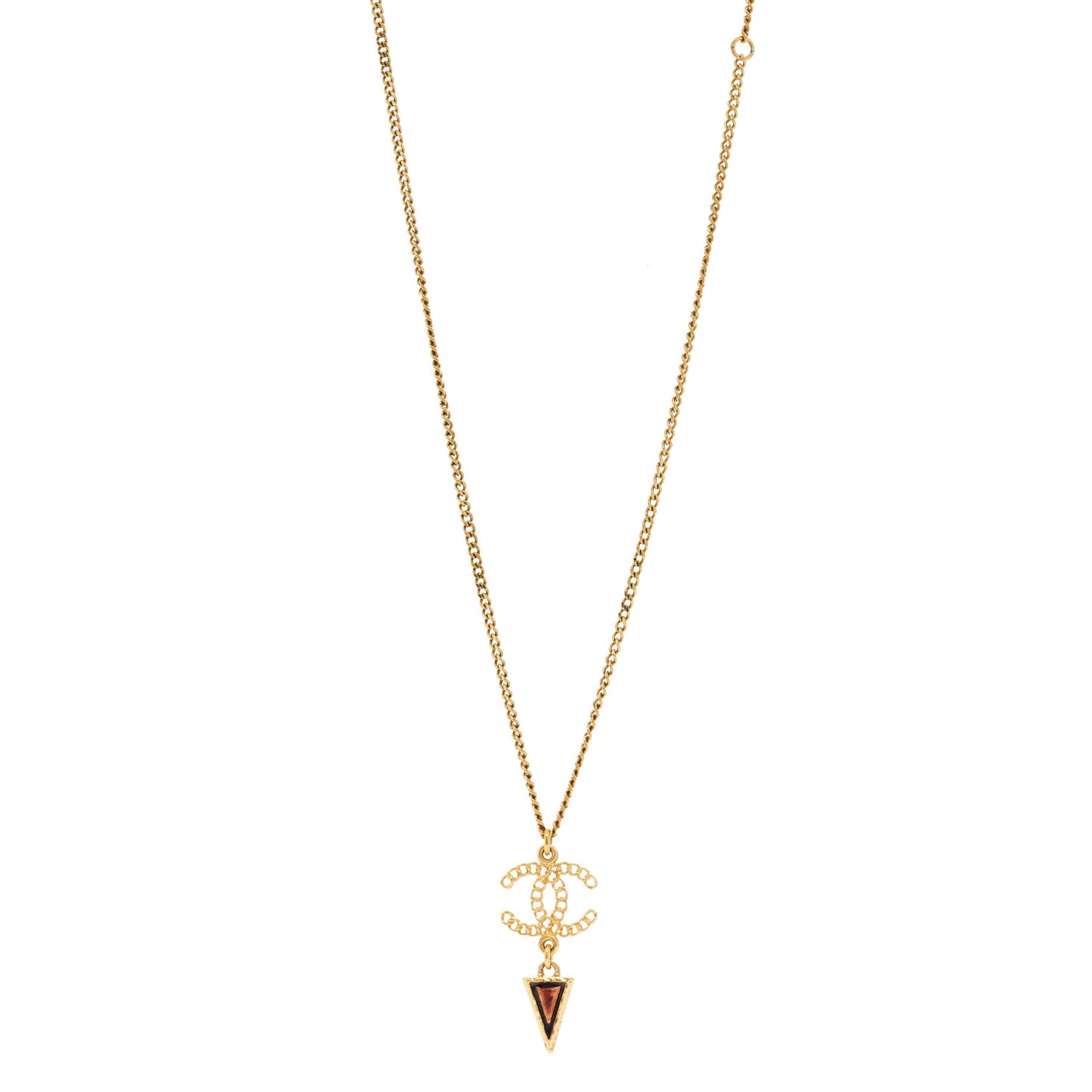 Enamel Chain CC Necklace Gold Multicolor