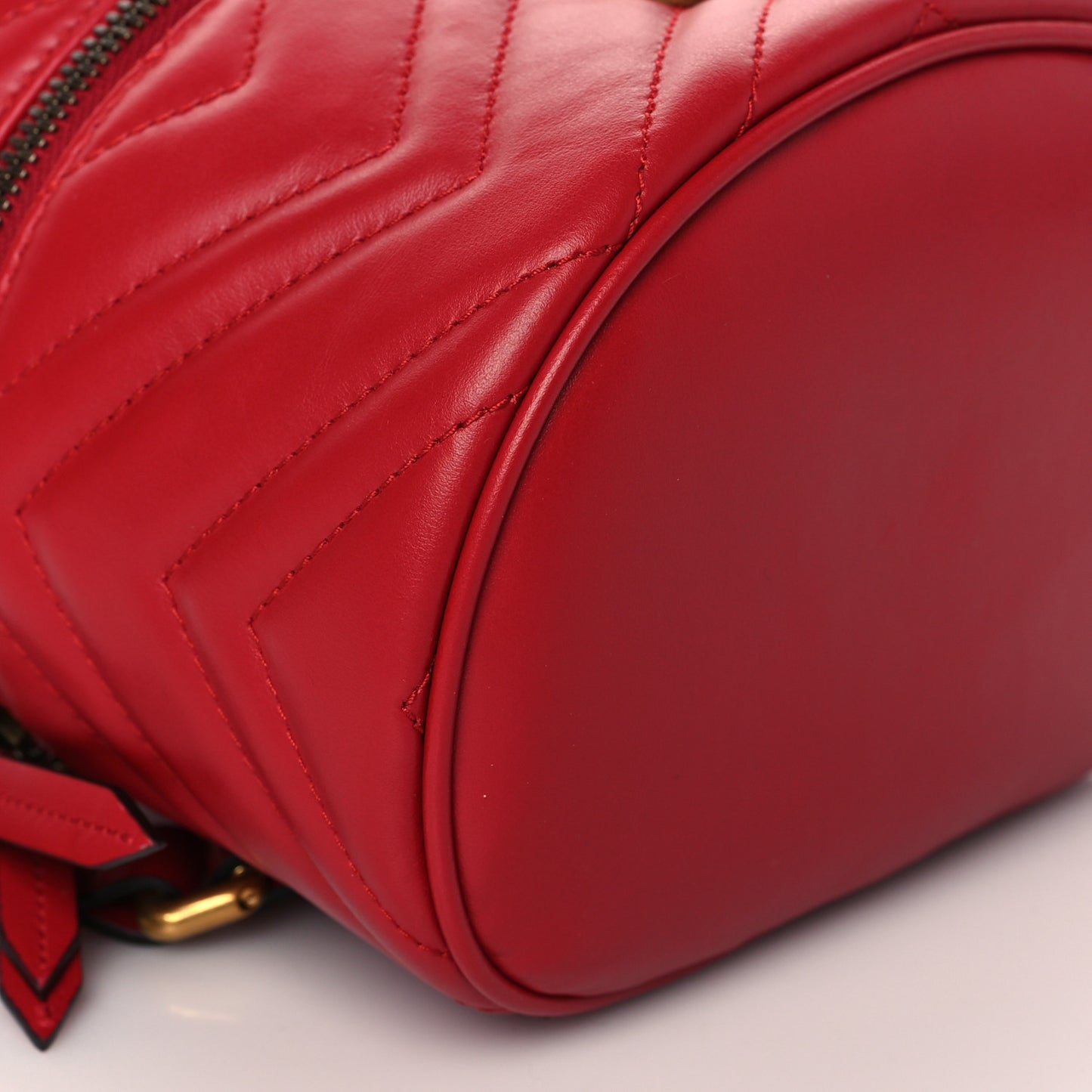 Calfskin Matelasse Mini GG Marmont Round Backpack Hibiscus Red