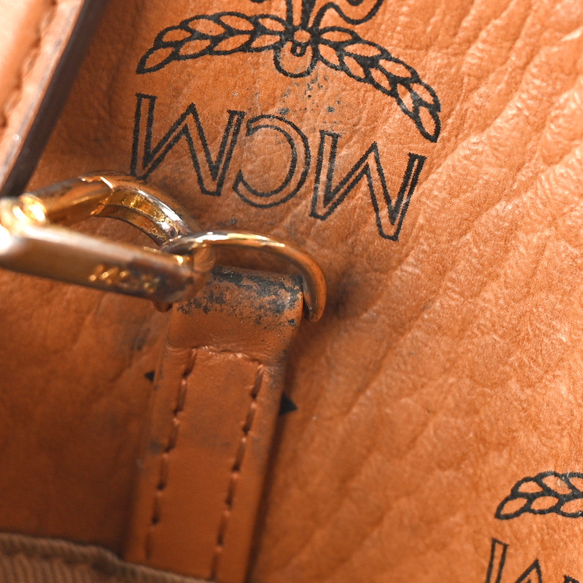 MCM Visetos Medium Crossbody Pouch Cognac 12 of 13