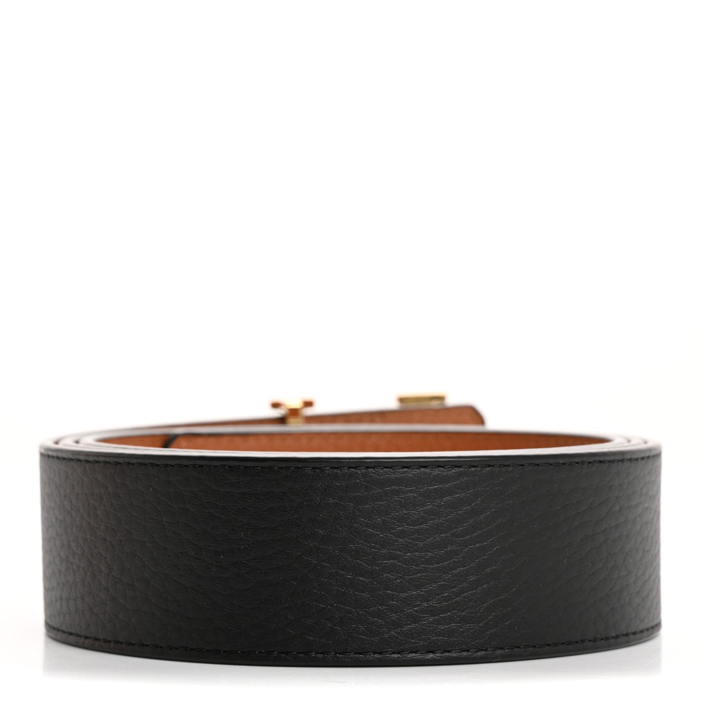 Taurillon Calfskin 30mm LV Initiales Reversible Belt 110 44 Black