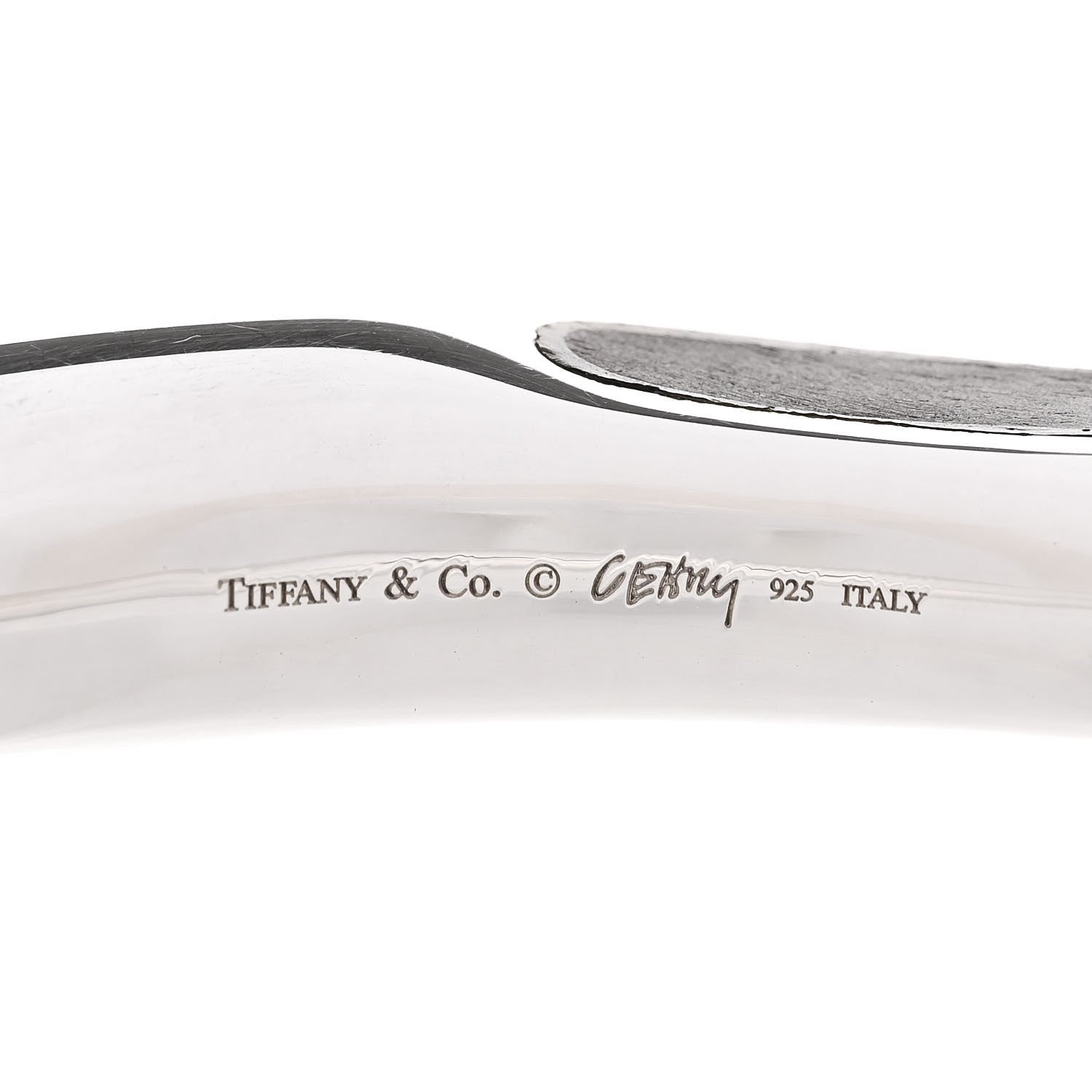 Tiffany Sterling Silver Frank Gehry Wood Spot Bangle Bracelet 4 of 4