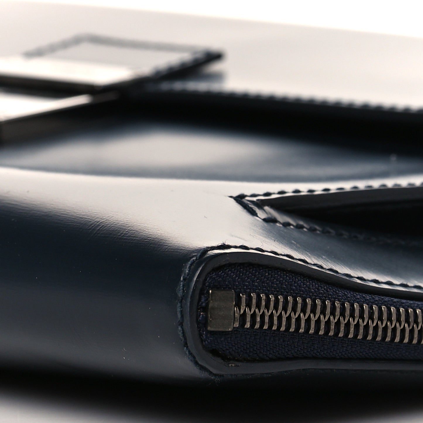 Vitello Large Zip Clutch Dark Blue