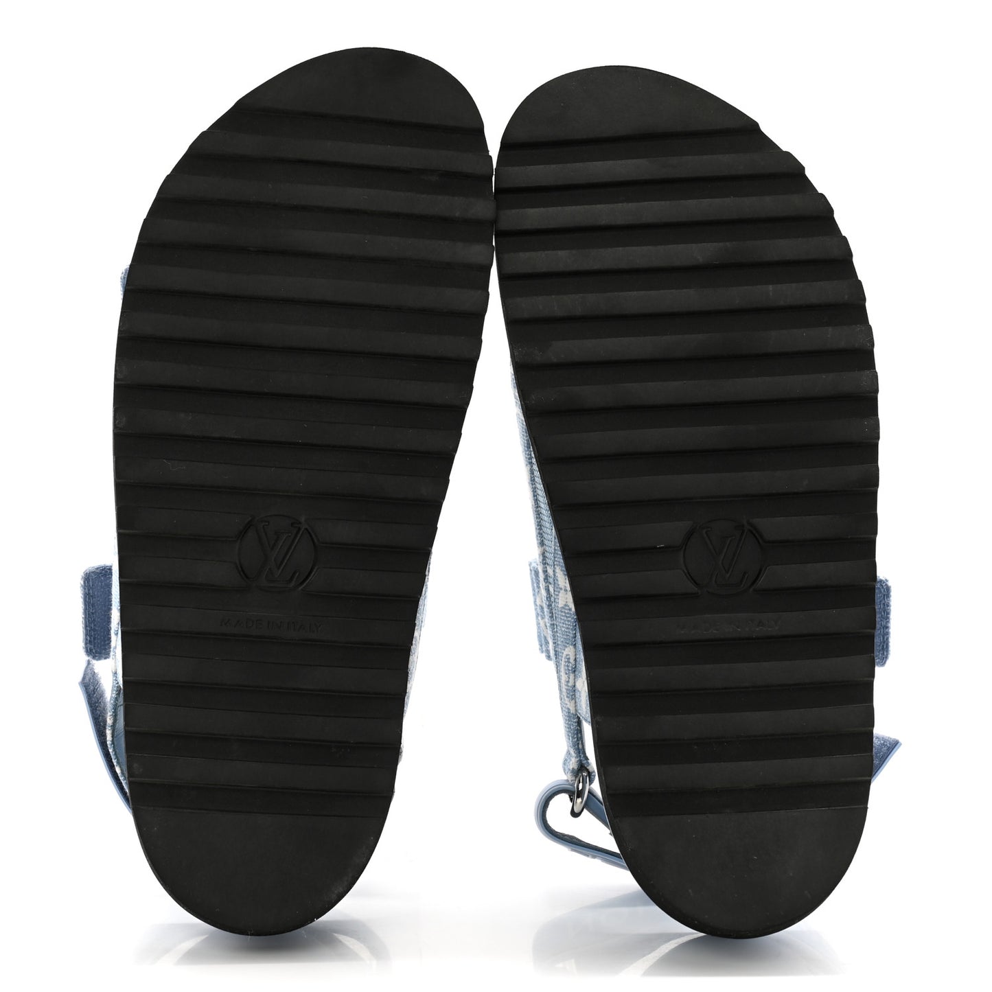 Monogram Denim Paseo Flat Comfort Sandals 38 Light Blue