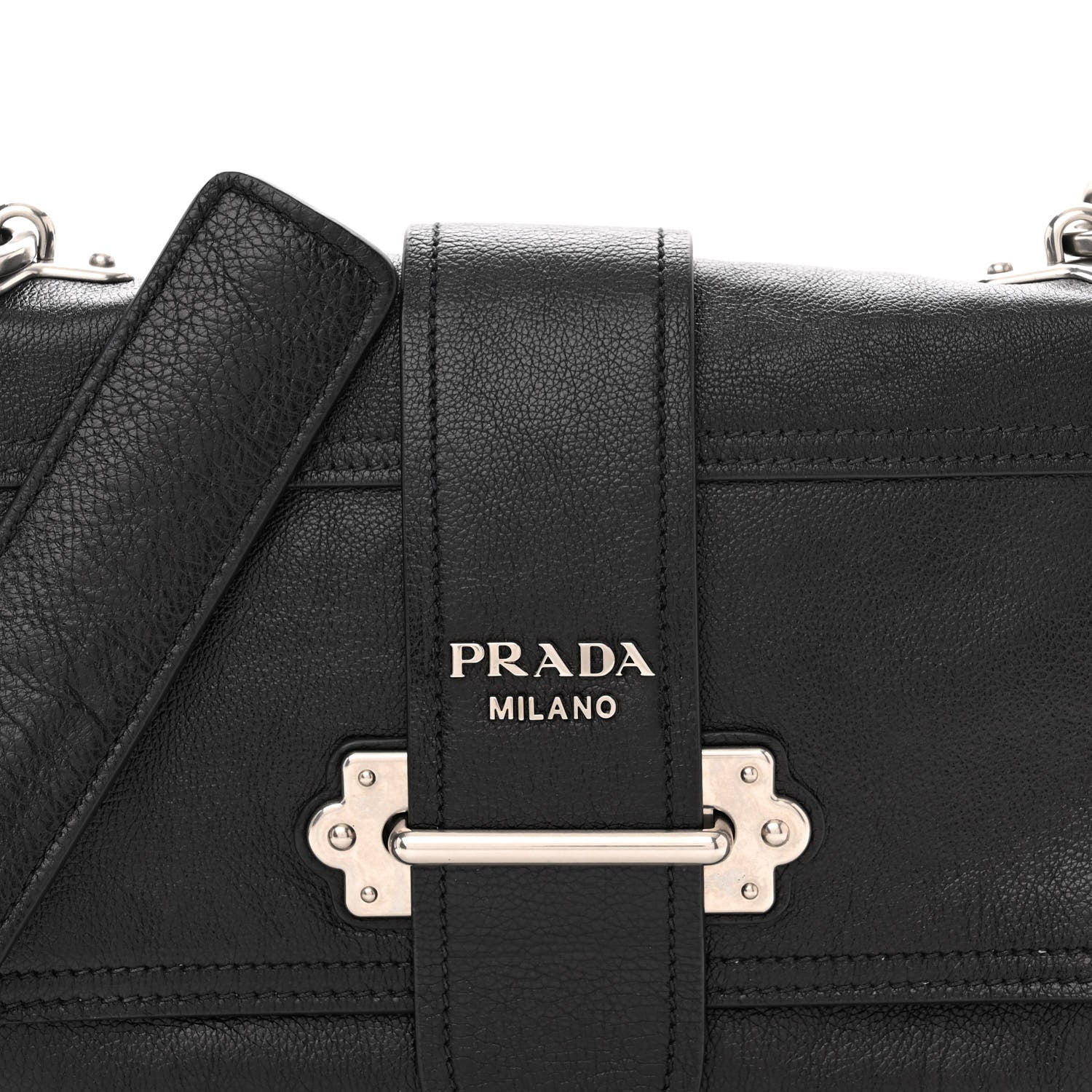Prada Glace Calfskin Large Soft Cahier Bag Black 8 of 13