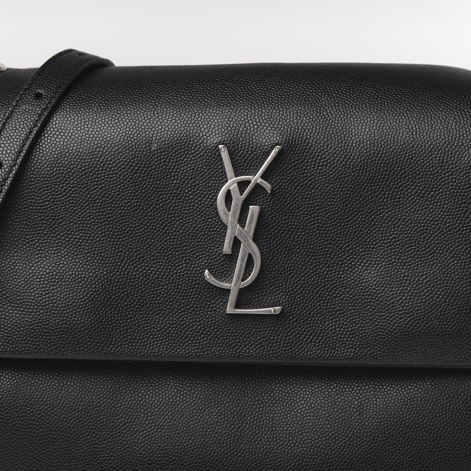 Saint Laurent Grain De Poudre Medium West Hollywood Monogram Fold-Over Black 11 of 13
