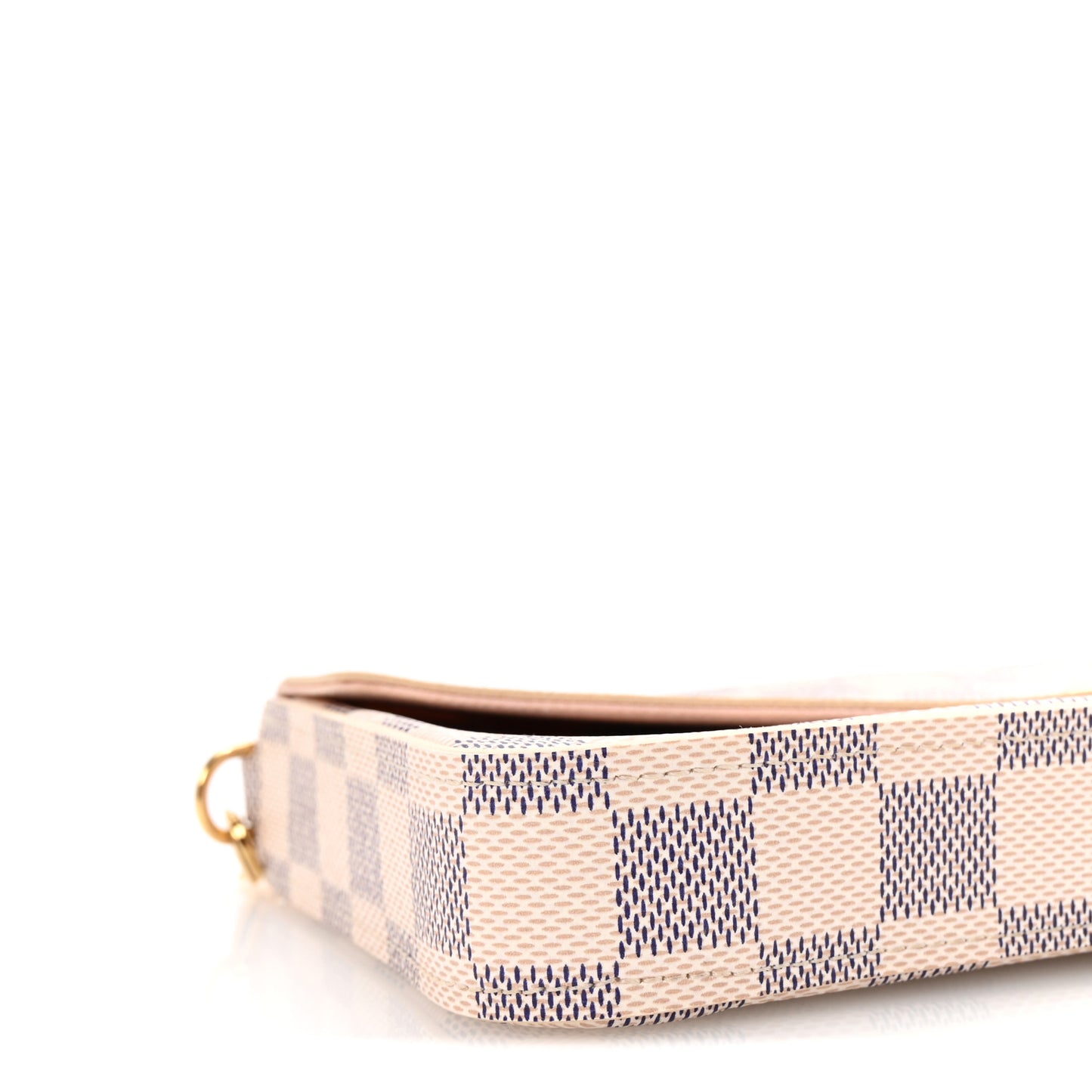 Damier Azur Pochette Felicie Chain Wallet Rose Ballerine