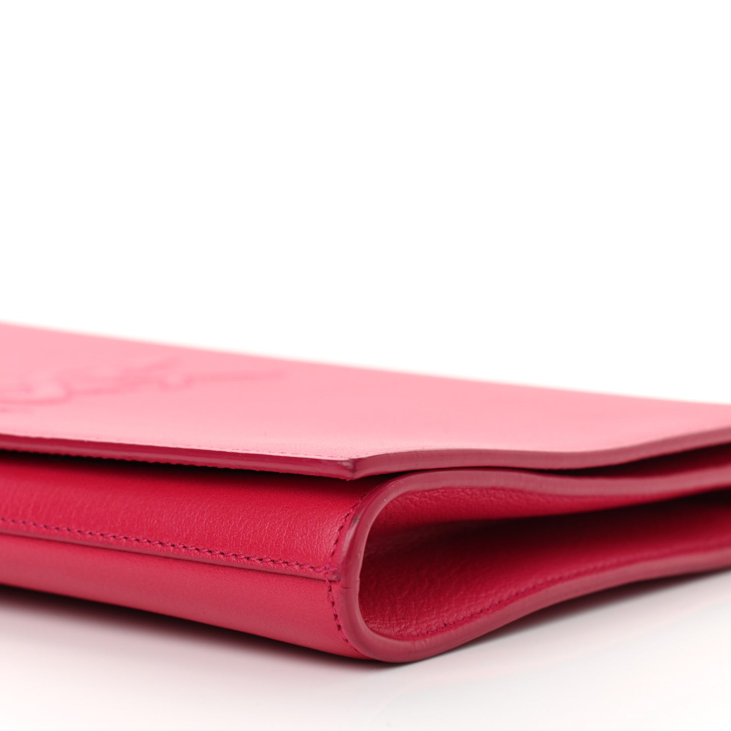 Calfskin Monogram Large Belle De Jour Clutch Lipstick Fuchsia