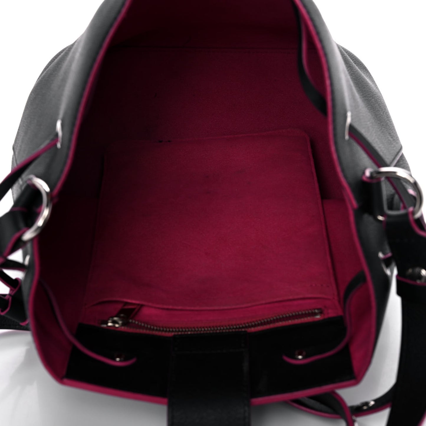 Calfskin Lockme Bucket Black