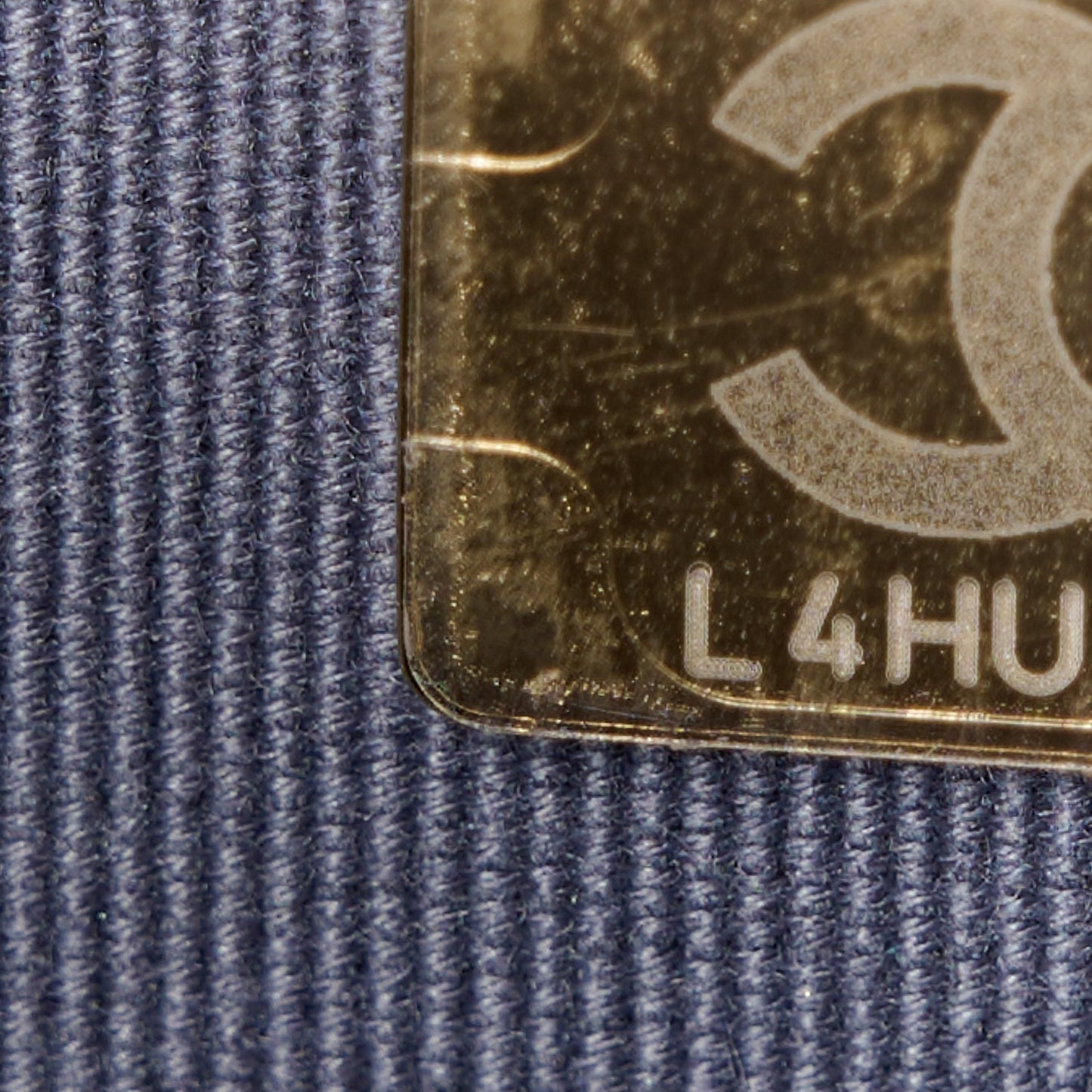 Iridescent Caviar Quilted Wallet on Chain WOC Dark Blue