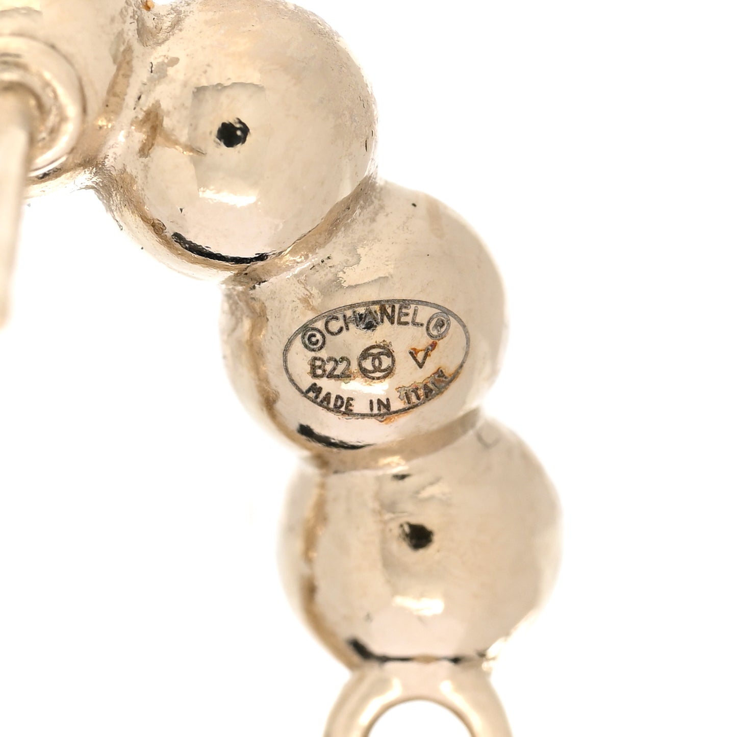 Pearl Quilted CC Flap Bag Earrings Gold