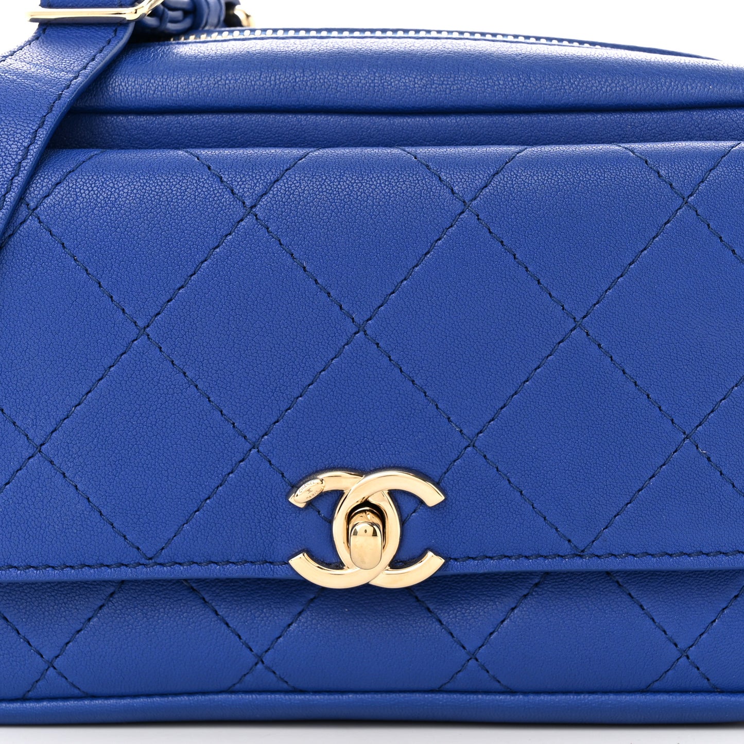 Calfskin Casual Trip Waist Bag Blue