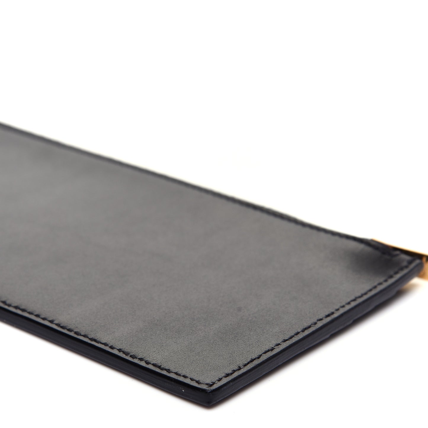 Calfskin 4 Fragments Zip Pouch Black