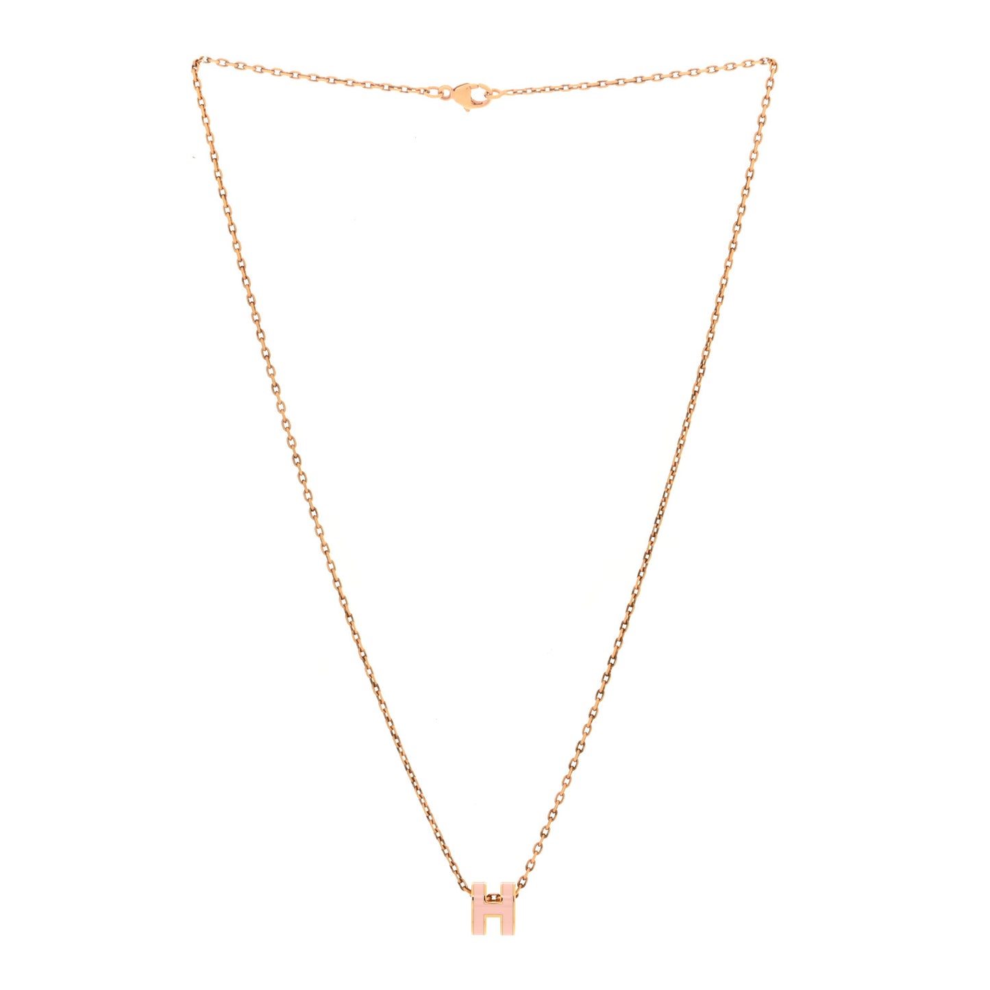 Lacquered Rose Gold Mini Pop H Pendant Necklace Rose Dragee