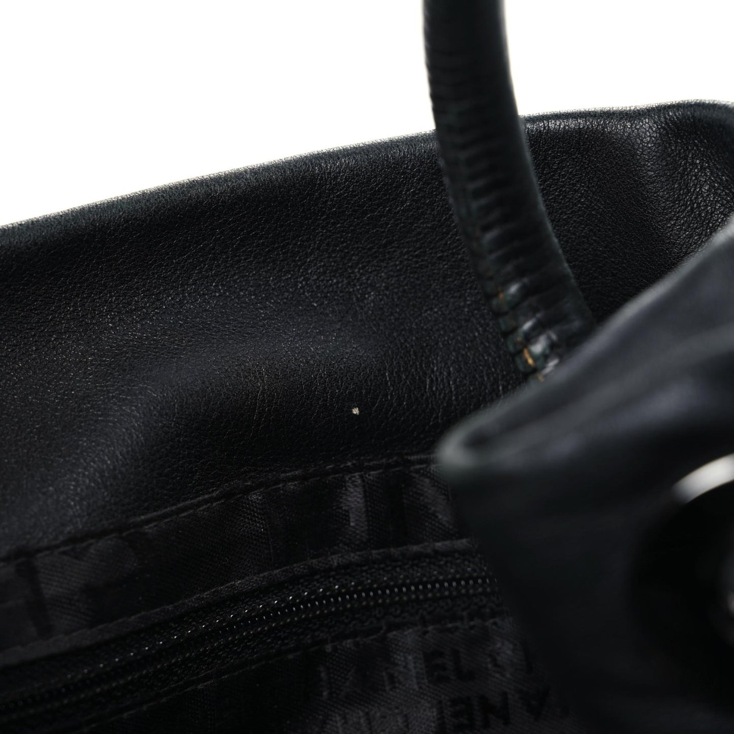 Lambskin Patent Calfskin Camellia Tote Black