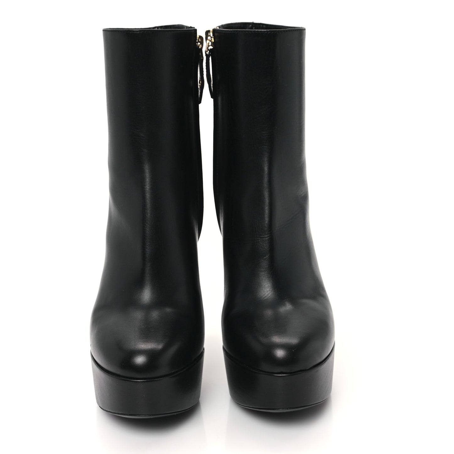 Soft Calfskin Monogram Afterglow Platform Ankle Boots 37 Black