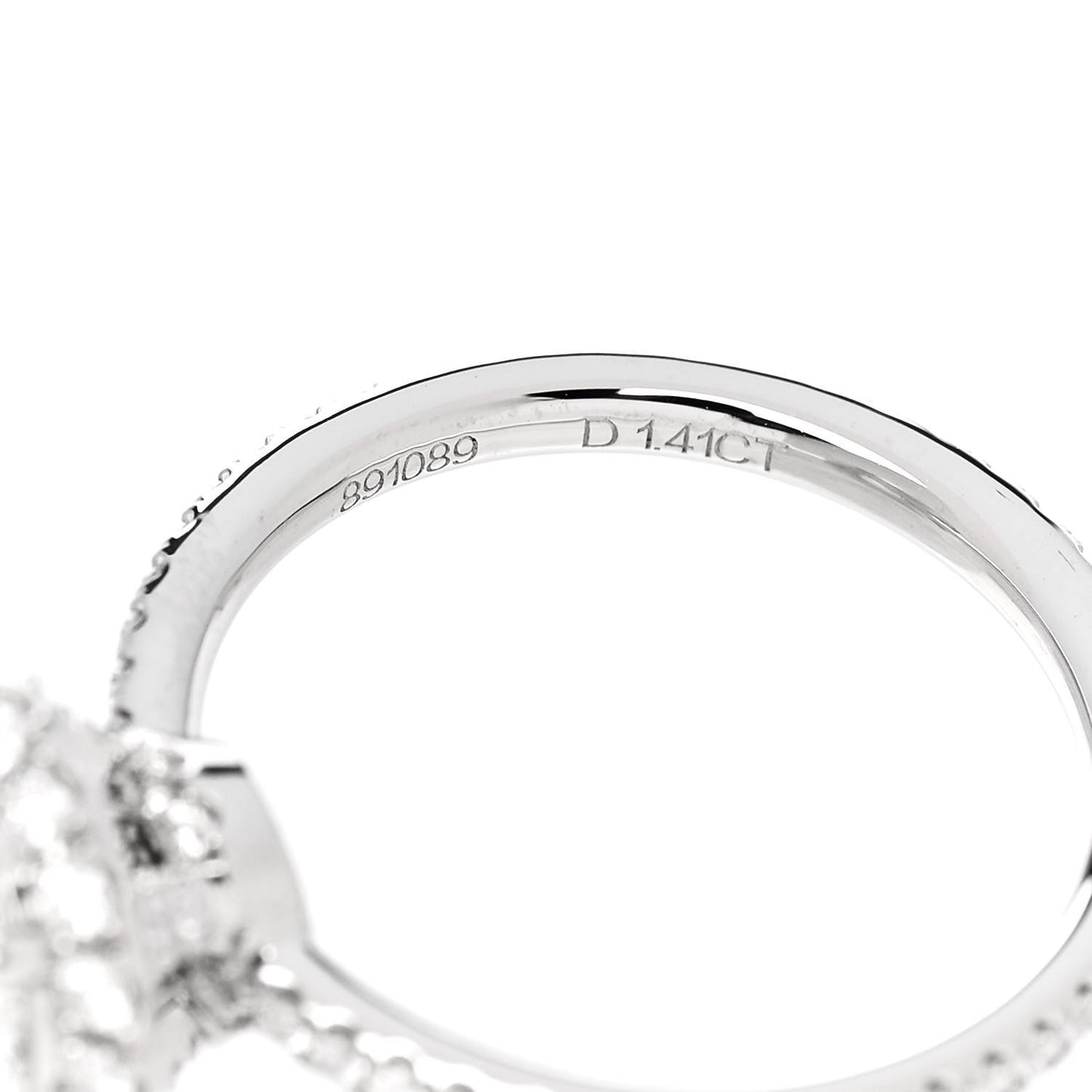 Platinum Diamond 1.41ct The One Round Brilliant Micropave Engagement Ring 47 4.25