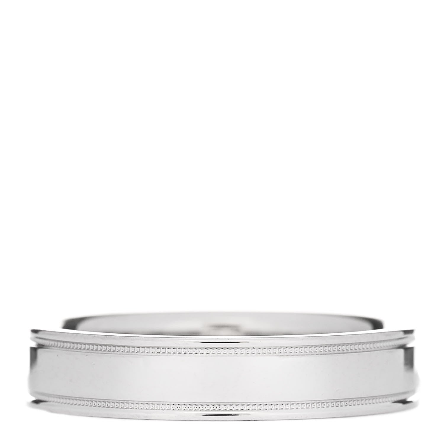 Tiffany Platinum 4mm Together Double Milgrain Band Ring 52 6 1 of 4