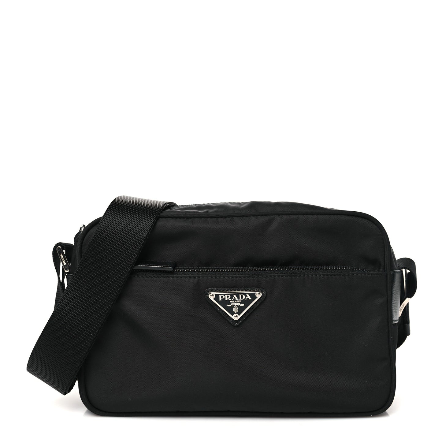 Tessuto Nylon Triangle Shoulder Bag Black
