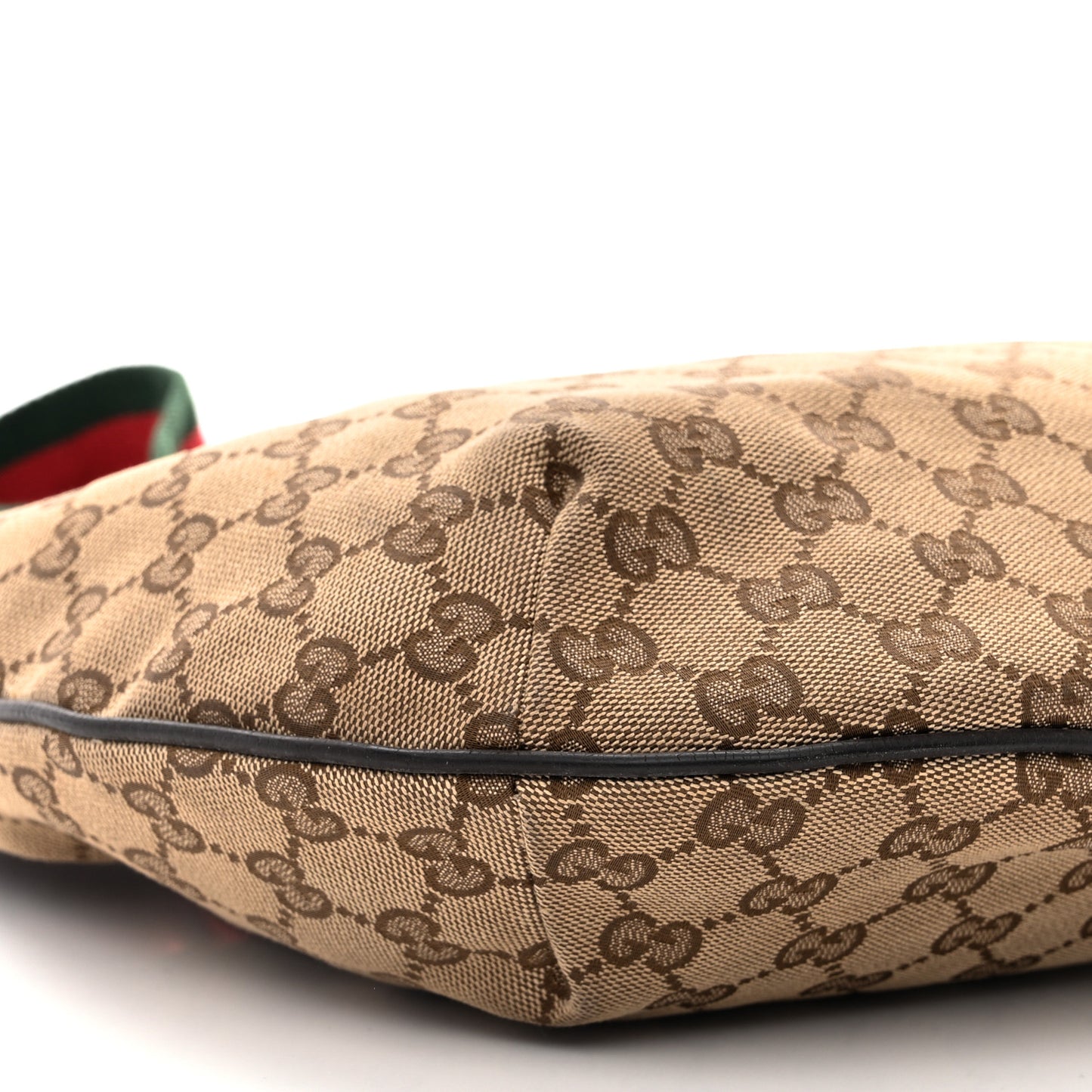 Monogram Web Medium Half Moon Hobo Dark Brown