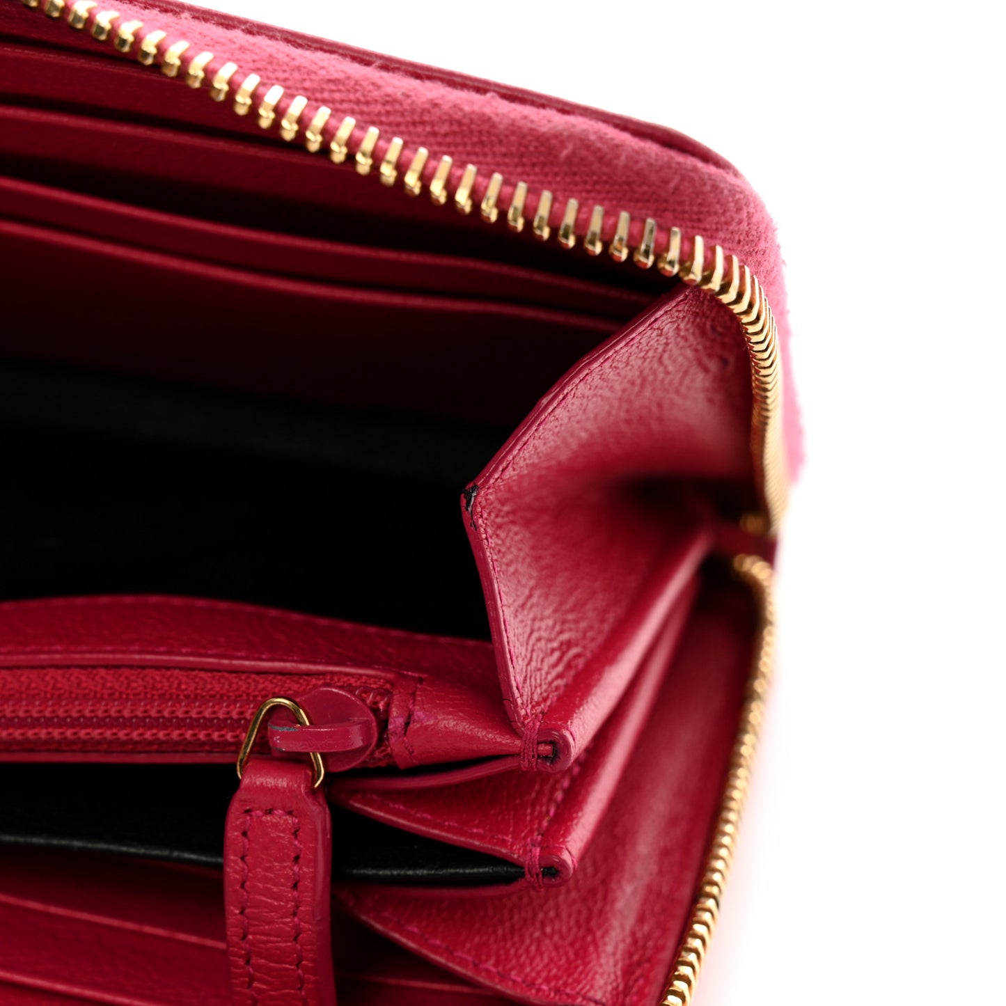 Chevre Belle De Jour Zip Around Wallet Fuchsia