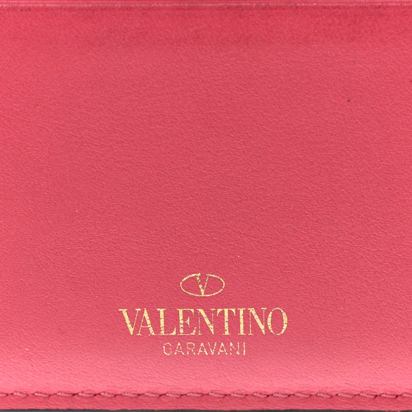 Vitello Rockstud Card Holder Shadow Pink