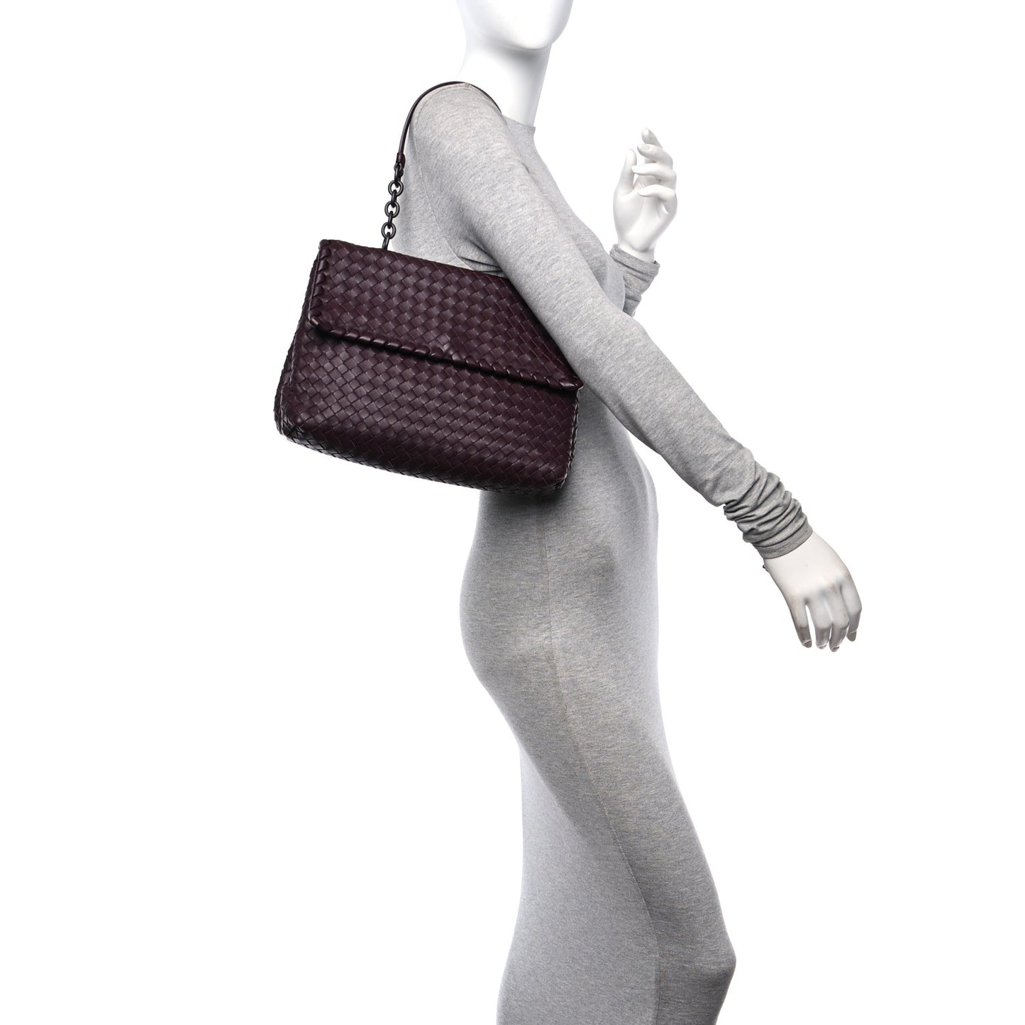 Nappa Intrecciato Large Olimpia Bag Burgundy