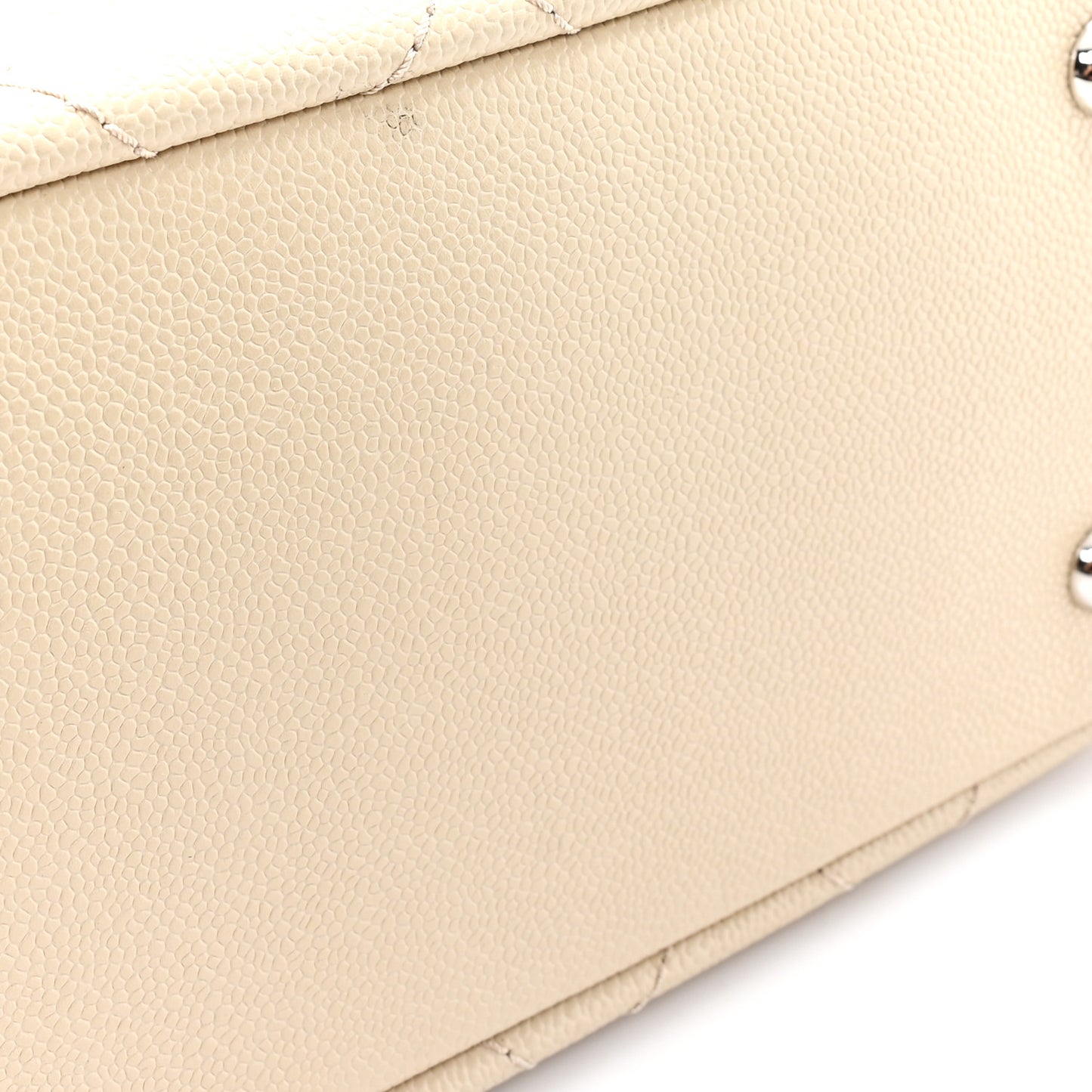 Grained Calfskin Medium Fever Shopping Tote Beige